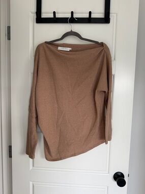REVOLVE ASTR Off-the-Shoulder Oversized Sweater in Camel